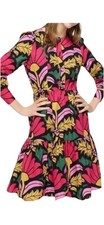 J Crew Women’s Floral Multicolor Fit & Flare dress Knee Length Size 4 Cotton