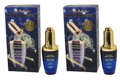 2 Merle Roberta PERFECTIONIST 24K Gold & Collagen Advanced Firming Serum 1oz Ea.