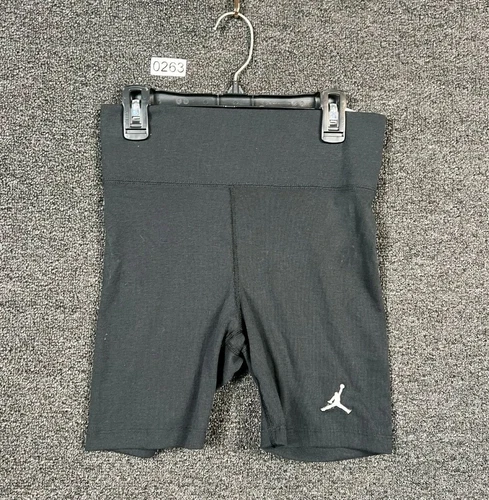 Pantaloncini bici Air Jordan donna a costine DZ3180 010 neri taglia S aderenti nuovi con etichette
