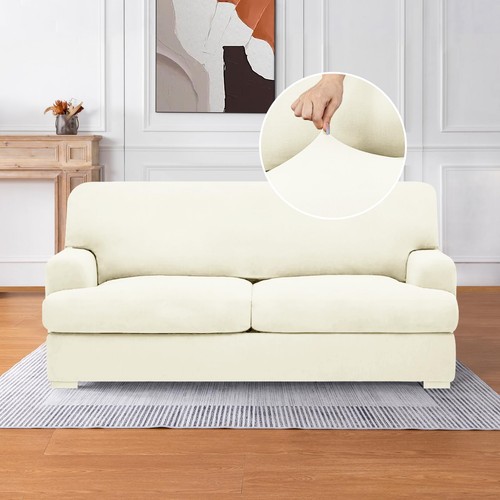 T Cushion Loveseat Slipcover with 2 Individual T Cushion Shape Seat Covers fo... - Picture 4 of 9