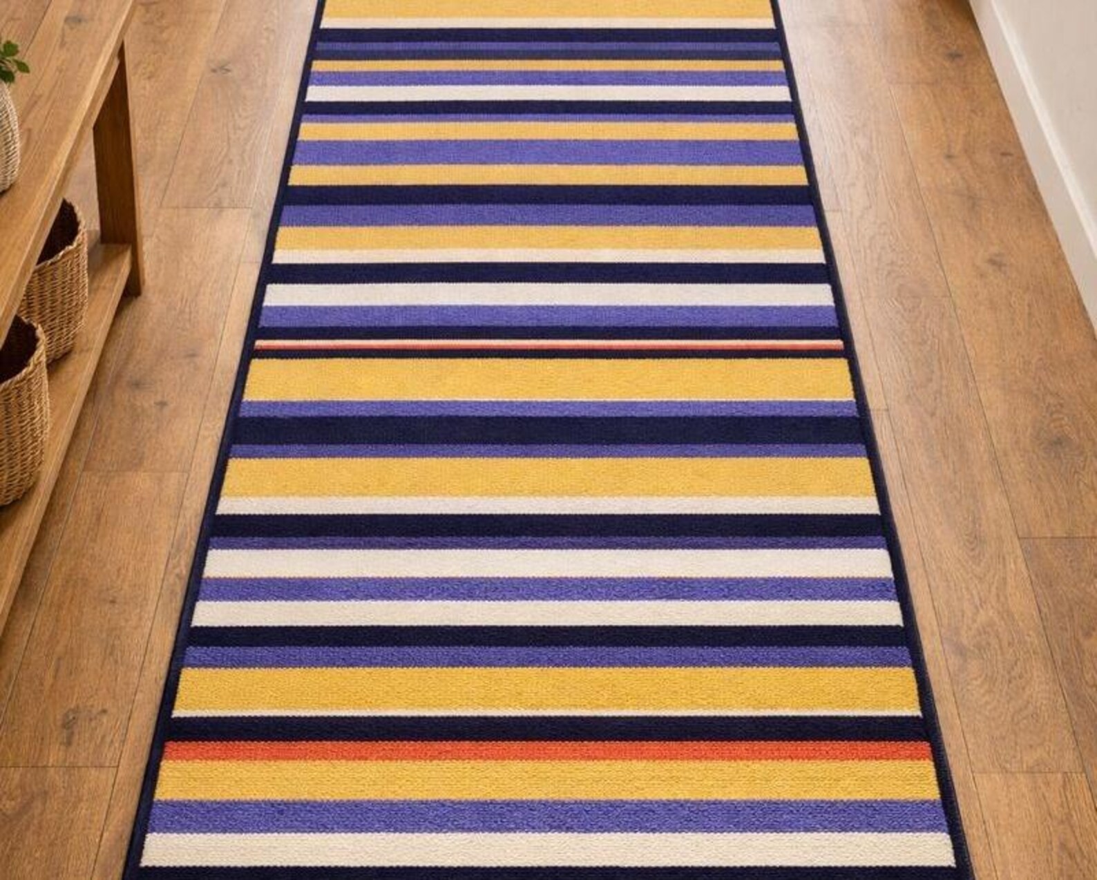 Hand Tufted Striped Runner Rug 2x8 2.6x10 2.6x14 Hallway Carpet