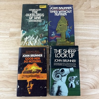 John Brunner Lot 4 Vintage Sci-fi Paperback Books Sheep Look Up, Good Men & More