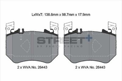 PAGID Racing Bremsbelagsatz Scheibenbremse STREET+ T8313SP2001 für MERCEDES W223
