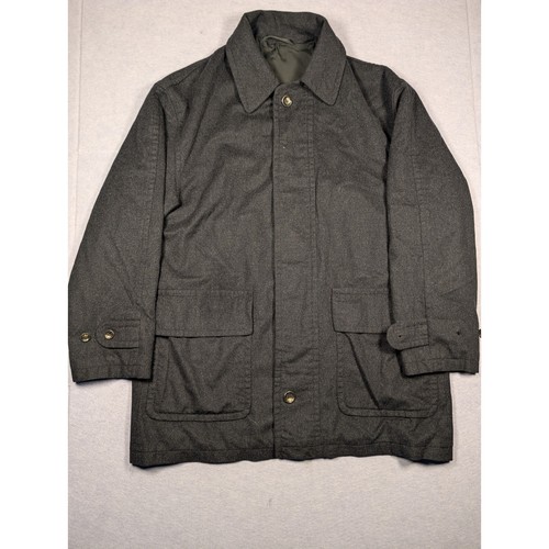 Bally, Vintage Bally Field Jacket Mens 48 Blackish Grey Regenschirmloden Wool Good