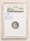 1849 9/6 FS-301 H10C Seated Liberty Half Dime EF40 ANACS SoapBox 1045380