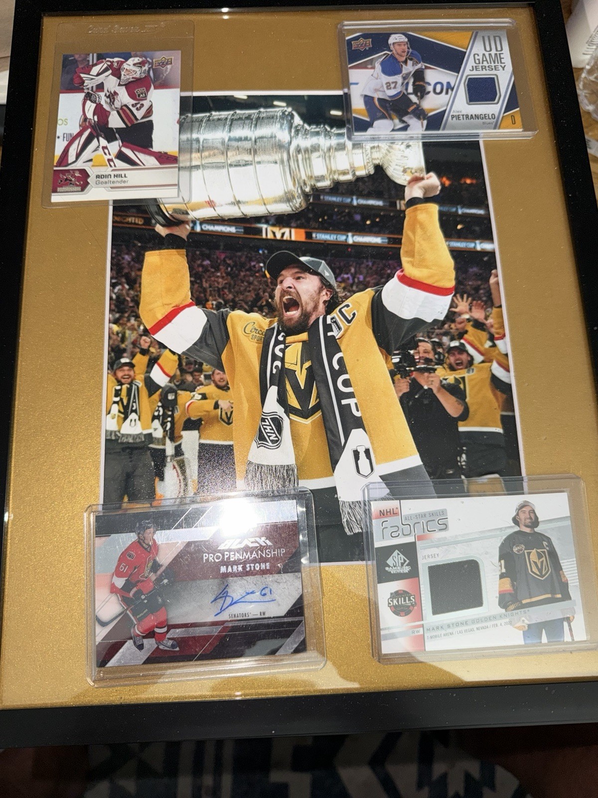 Mark Stone Stanley Cup Framed Photo W/FOUR Auto, Patch Cards! #2 Great Gift
