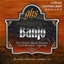- 5-String Banjo Strings - Stainless Steel - Loop End - Custom Light Gauge - ...
