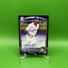 2025 Bowman Chrome Black Mojo Refractor Arjun Nimmala Auto 10/10 Bookend