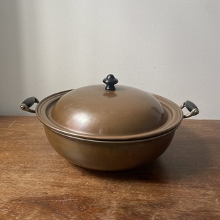 Antique JOS. HEINRICHS Copper / Sterling Cooking Pot with Lid 11x3.5