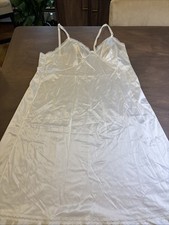 VTG Sears Full Slip Size 40 White Nylon Cut Away Lace Trim to Shorten