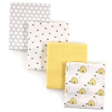 Unisex Baby Cotton Flannel Receiving Blankets One Size Bee
