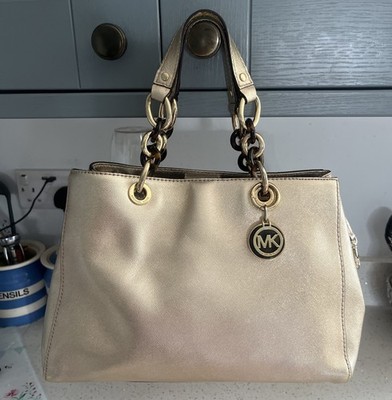Michael Kors ''Cynthia'' Handtasche Beuteltasche Tasche in blassgoldfarben ex con Riemen & Tragefabel