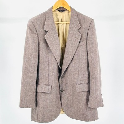 Vintage 70s Pierre Cardin Wool Brown Pinstripe Classic Blazer Jacket