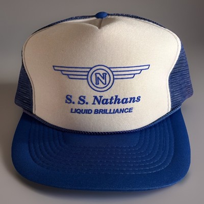 S. S. Nathans Liquid Brilliance Blue/White Trucker Hat Snapback Cobra Preowned
