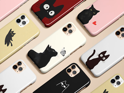 Funny Black Cat Cute Cartoon Cat Kitty Kitten Cat Lover Phone Case ShockProof