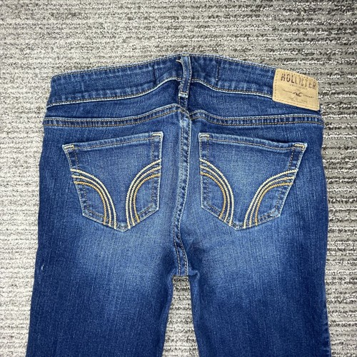 Hollister Size 1R w25 Long Girls Youth Jeans Skinny Bootcut Mid Rise Denim Blue - Picture 5 of 9