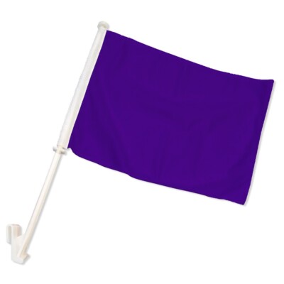 1pc Purple 12x15in Double-Sided Car Flag Solid Color Car Window Display Flag