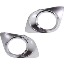 Fits 2009-2012 Toyota Venza Left And Right Chrome Plastic 2pc Fog Light Trim Set