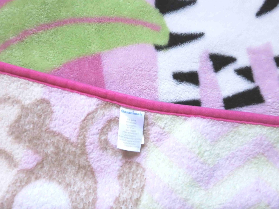 Manta Garanimals Mono Cebra Tigre Pila Alta Peluche Animales de la Selva Bebé Niña Foto 3 de 4