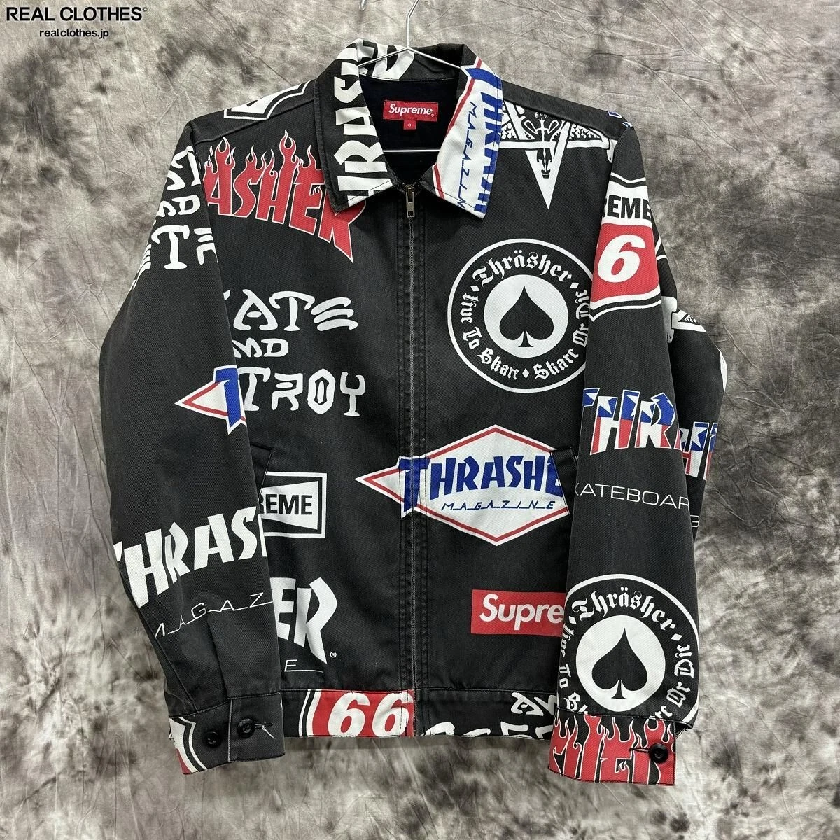 Veste de travail Supreme 15SS Thrasher taille S noir logo survêtement homme