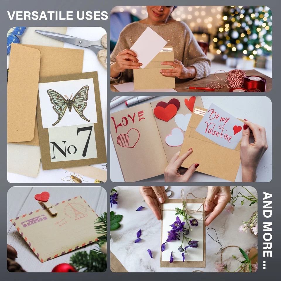 300 Sobres de Papel Kraft Marrón 5x7 Invitación A7 5.25x7.25 Tarjeta Auto Sellada Foto Foto 2 de 4