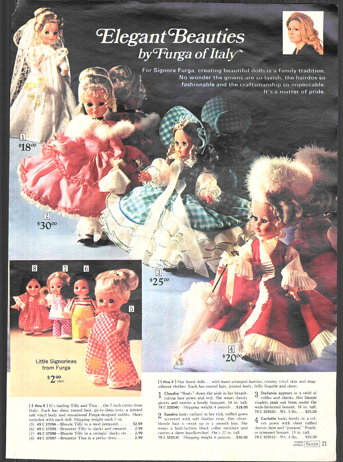 1971 ADVERTISEMENT Doll Italy Furga Rock Flower Bizzie Lizzie Play N