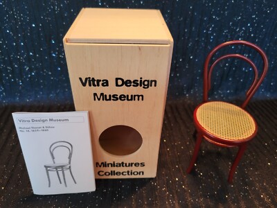 VITRA MINIATURE 1:6 SCALE CHAIR THONET NO.14  CANE SEAT- NEW IN WOOD CRATE! 