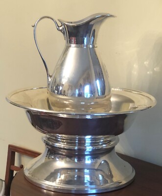 Antique Signed & Numbered Christofle Silver Plate Water Pitcher