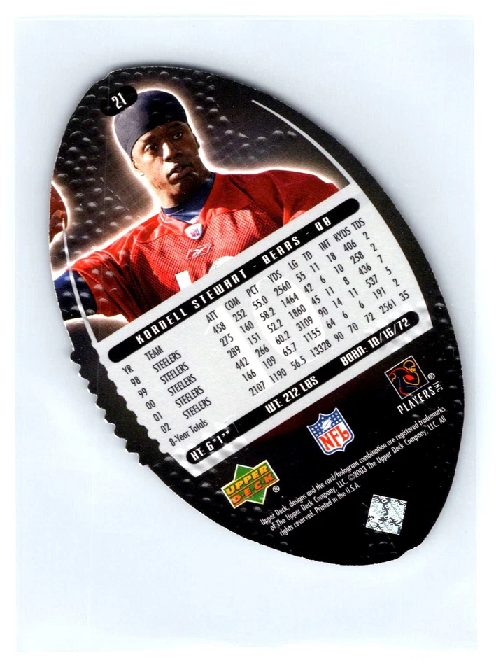 2003 Upper Deck O Standing Die Cut #21 Kordell Stewart Chicago Bears - Image 2 of 2