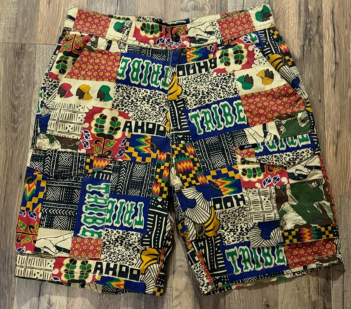 Akoo Shorts Mens Sz 32 All Over Print African Tribe Standard Fit