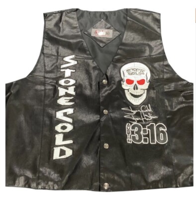 Offizielle WWE STONE COLD STEVE AUSTIN WESTE - AUTOGRAMMIERT Beckett zertifiziert 3XL
