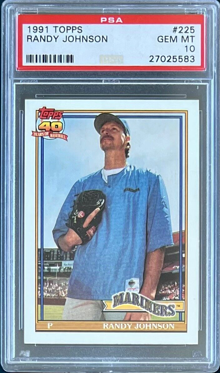 1991 TOPPS #225 RANDY JOHNSON HOF PSA 10 GEM MT MARINERS