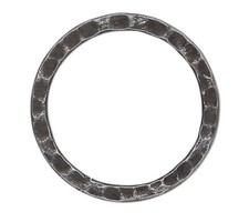10 Gunmetal Plated Steel Double Sided 20mm Hammered Round Links