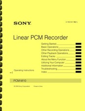 SONY PCM-M10 Linear PCM Recorder OWNER'S OPERATING INSTRUCTIONS MANUAL