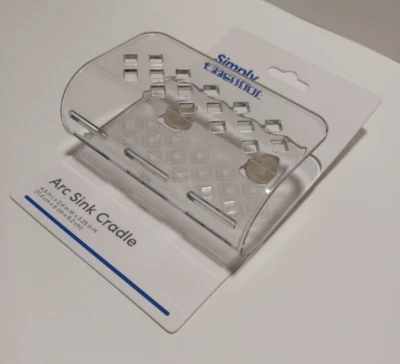 BED BATH & BEYOND Clear Kitchen Sink Sponge Holder Suction Cup Basket Brand New