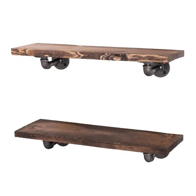 RESTORE Trail Brown 24 in. Shelves with L-Shaped Brackets