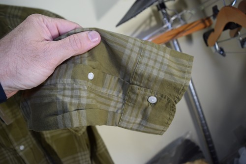 Camisa informal J Crew a cuadros con botones manga larga para hombres 2XL XXL verde guisante NUEVA - Imagen 6 de 12