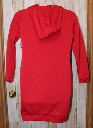 Womens Red Bobbie Brooks Long Sleeve Hooded Shirt Dress Size Large NEW NWT - Picture 2 of 2