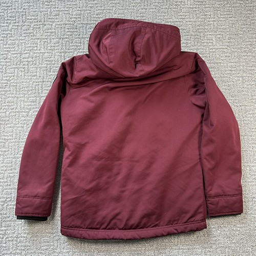 Hollister Jacket Small S Red Marron Faux Fur Lined Hooded Coat Womens - Picture 2 of 18