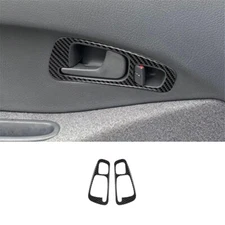 2Pcs Carbon Fiber Door Switch Frame Cover Trim For  Honda Civic 1992-1995 2DR