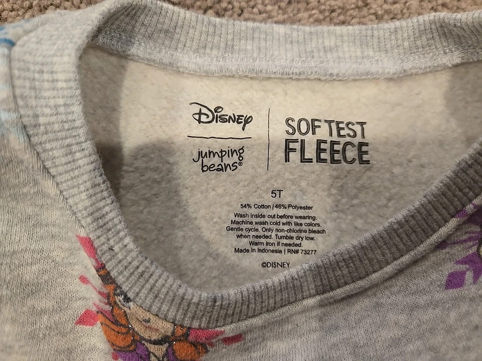 Moletom infantil meninas Disney Jumping Beans Crew tamanho 5T Frozen Anna, Elsa, Olaf - Imagem 2 de 3