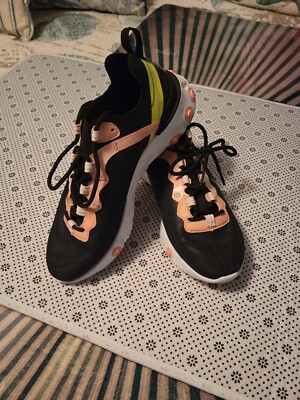 NIKE Women REACT ELEMENT 55 PRM Shoes Black Coral CD6964-002 