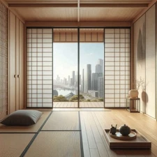 Digital Image Picture Photo Wallpaper Background AI Art Modern Japanese Room