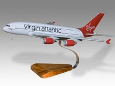 Airbus A380 Virgin Atlantic Desk Wood Airplane New Model Large Scale 1/200