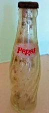 Pepsi-Cola Soda clear glass 1958 swirled bottle 196-7 pat 178917 1958 L-961 30 B