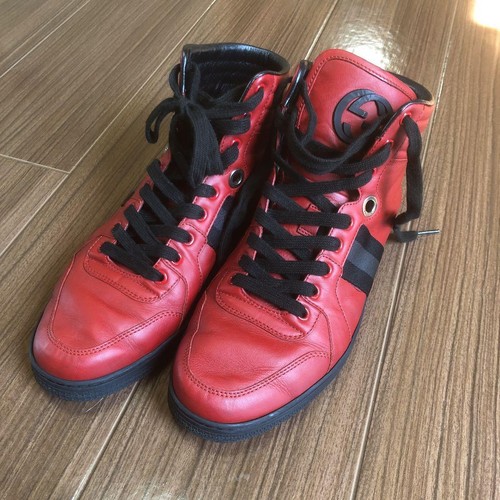 Gucci Sneakers Shoes GG Monogram Pink Leather Size 8 US About8.5 For Men