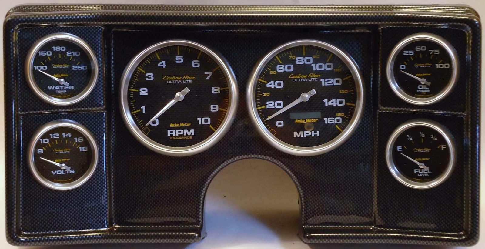 8288 Chevy G Body Carbon Dash Carrier w/ Auto Meter Carbon Gauges eBay