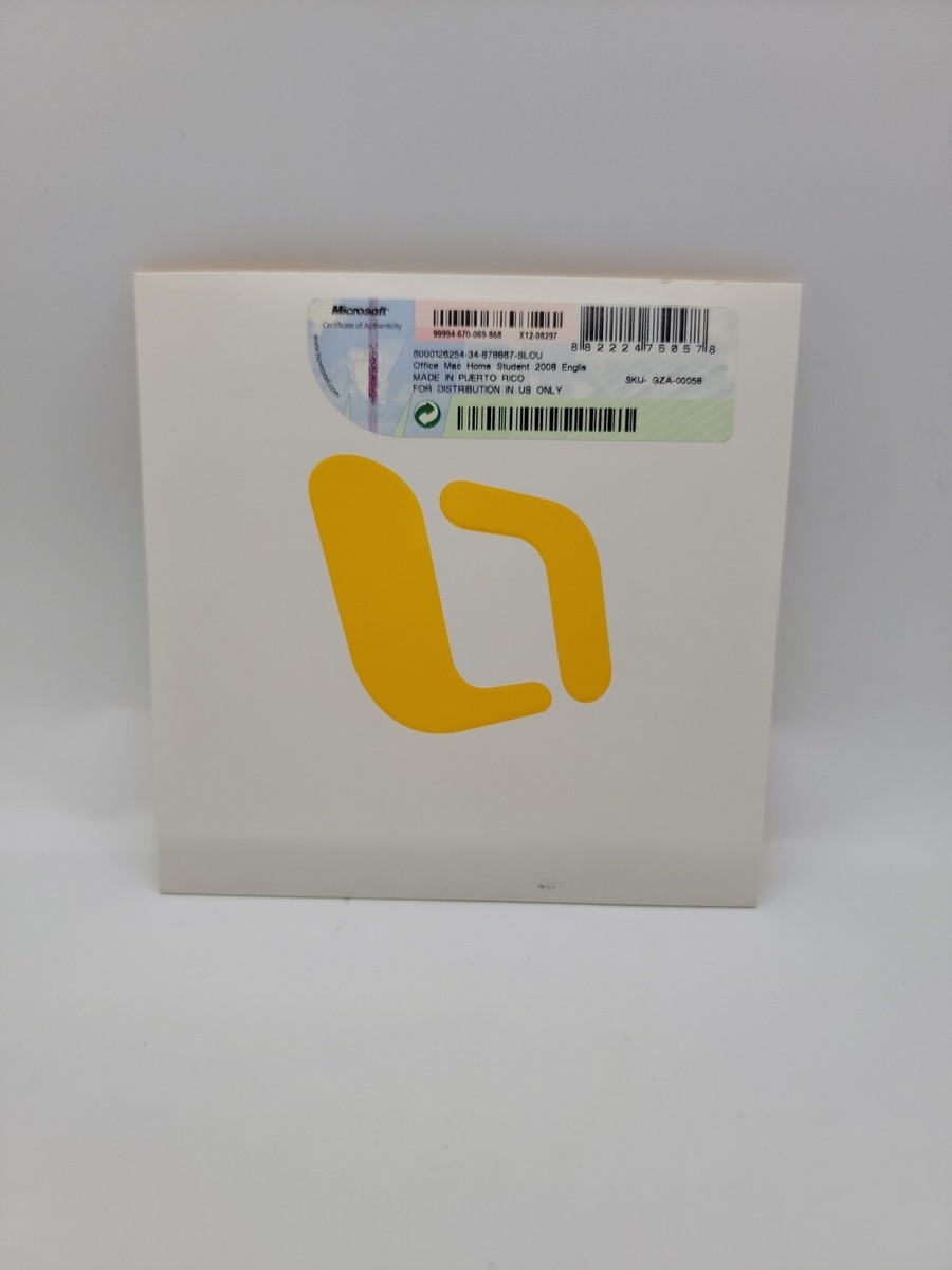 Microsoft Office 2008 Home and Student Edition for Mac w/ Official