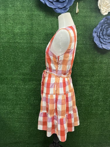 J Crew Multi Color Checked Cotton Dress Size 4 NWT Brand New - 第 5/10 張圖片