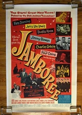 JAMBOREE 1957 US ORG MOVIE POSTER JERRY LEE LEWIS FATS DOMINO Linen Backed VG++